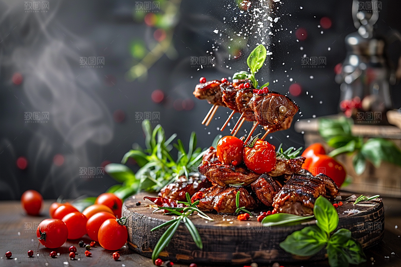 火热烤串炙烤夏天摄影图