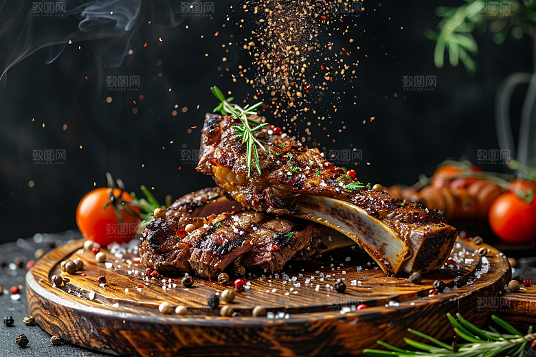 火热烤串小吃炙烤摄影图