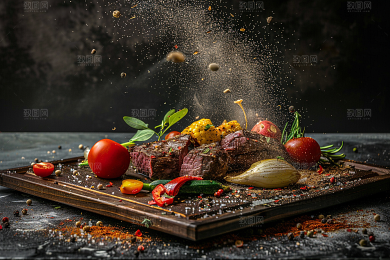 火热烤串美味肉串摄影图