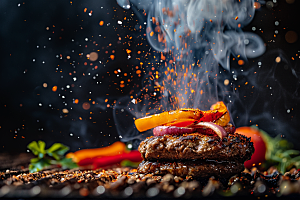 火热烤串夏季美食摄影图