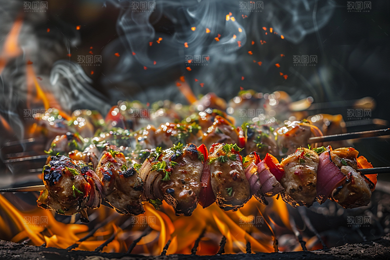 火热烤串夏季高清摄影图