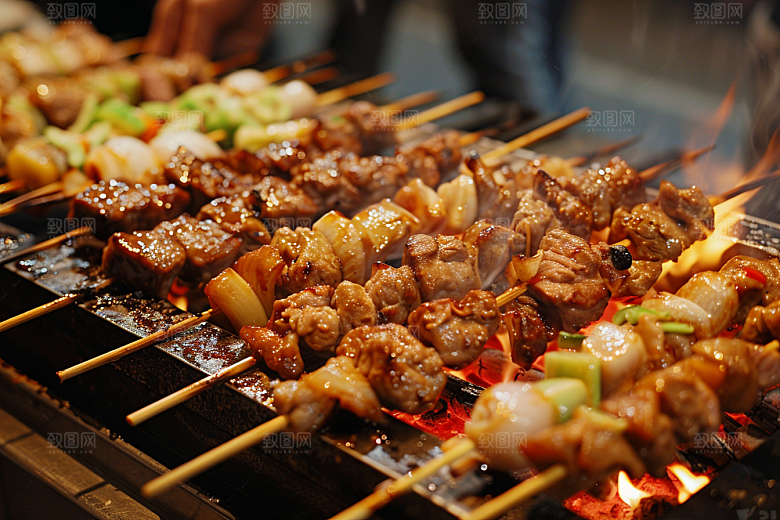 火热烤串炙烤香酥摄影图