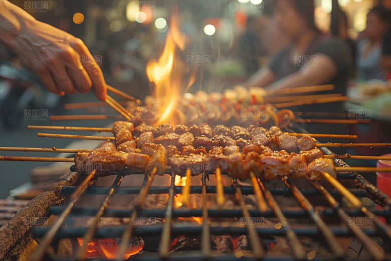 火热烤串夏天夏季摄影图