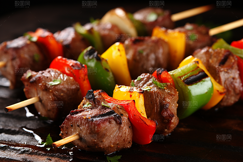 火热烤串肉串高清摄影图