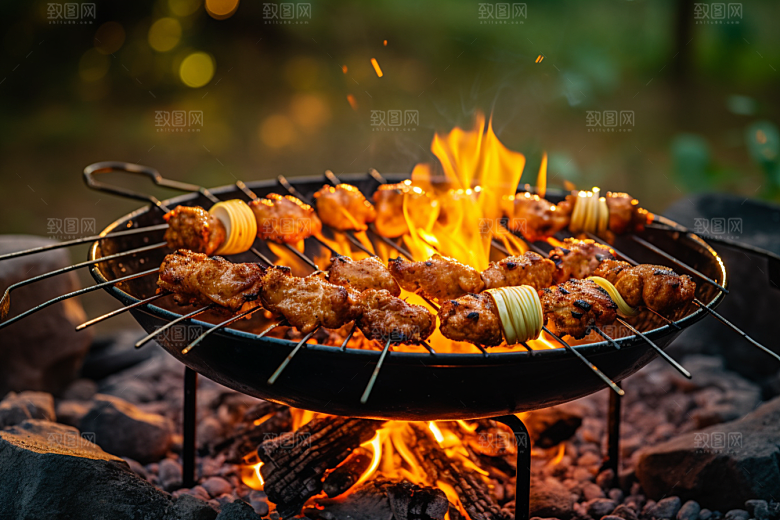 火热烤串烟熏火燎夏季摄影图
