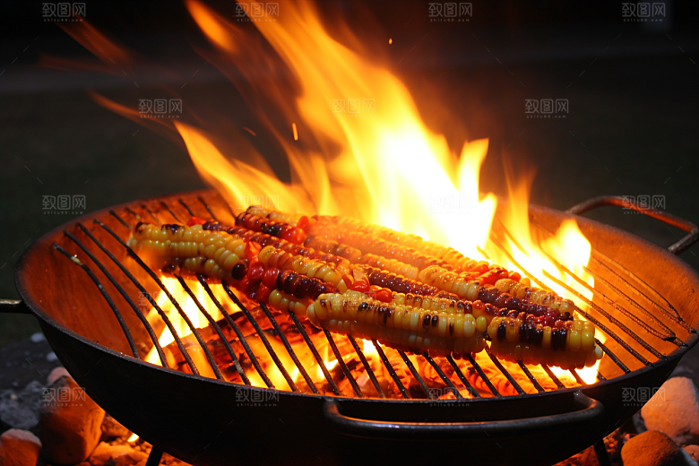火热烤串夏天高清摄影图