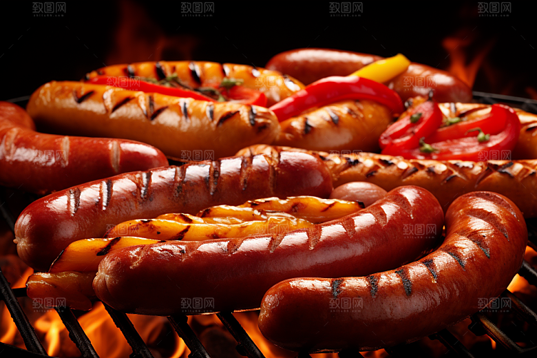 火热烤串小吃夏季摄影图