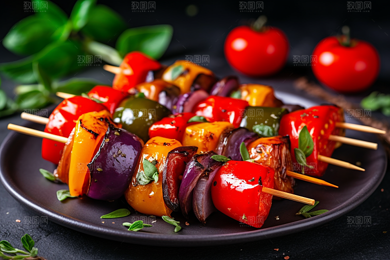 火热烤串美味烤肉摄影图