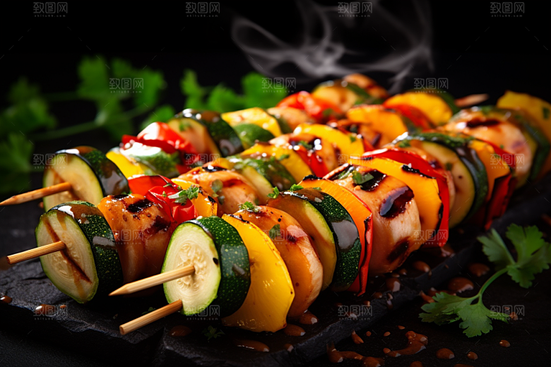 火热烤串烤肉香酥摄影图