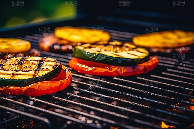 火热烤串高清肉串摄影图