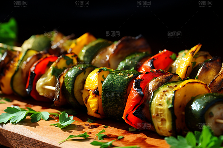 火热烤串小吃美食摄影图