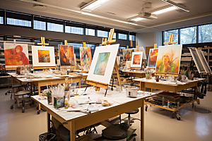 美术教室绘画学校摄影图