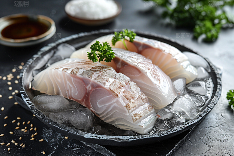 美味生鱼片日料鱼生摄影图