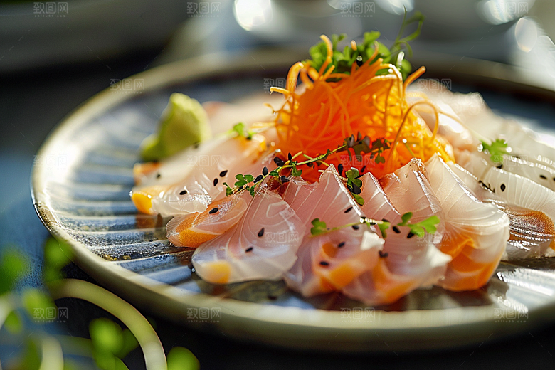 美味生鱼片刺身食材摄影图