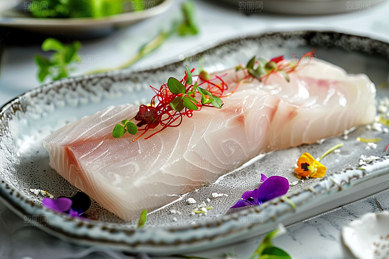 美味生鱼片鱼肉冰箱摄影图