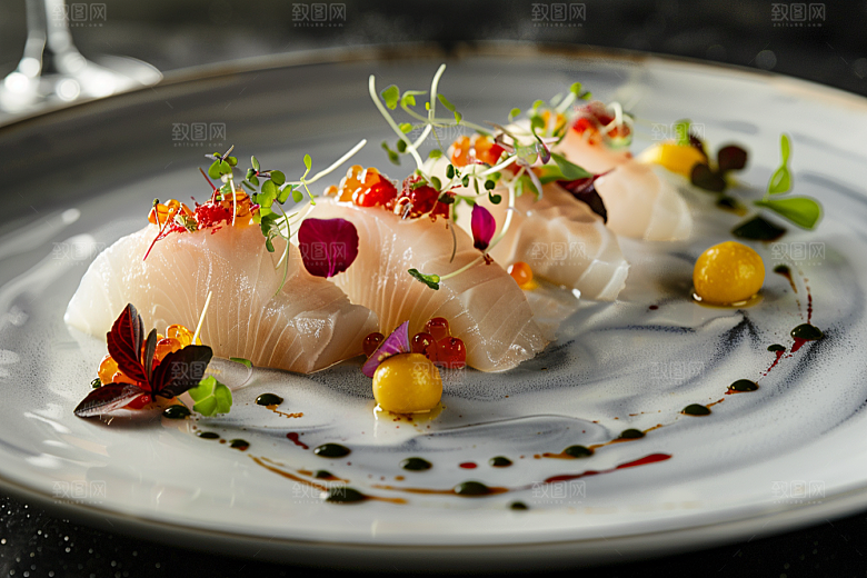 美味生鱼片美食食材摄影图