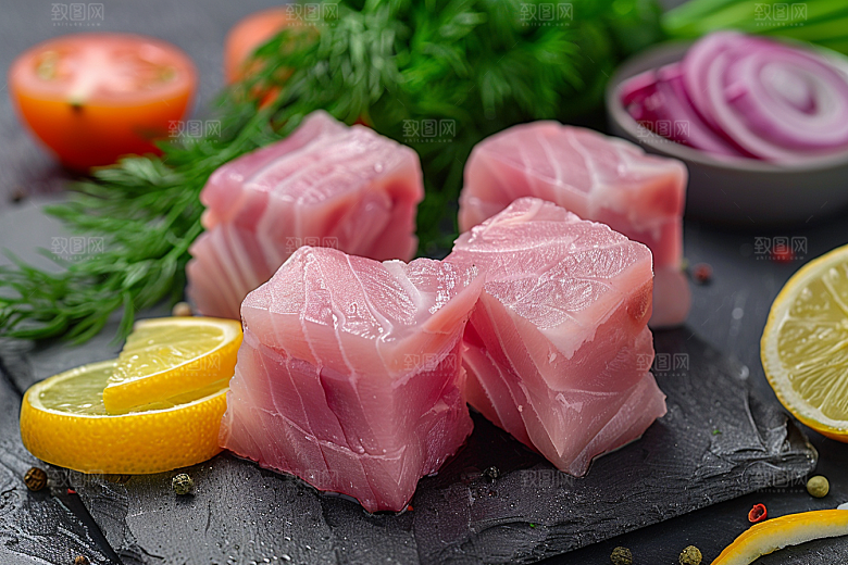 美味生鱼片海鲜冰箱摄影图