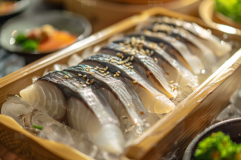 美味生鱼片鱼肉食材摄影图