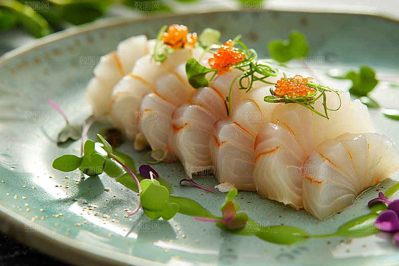 美味生鱼片冰箱美食摄影图