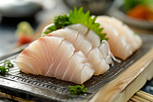 美味生鱼片新鲜鱼肉摄影图