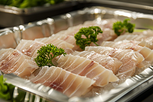 美味生鱼片鱼肉新鲜摄影图