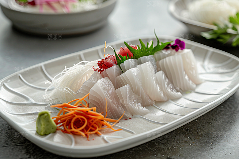 美味生鱼片日料鱼肉摄影图