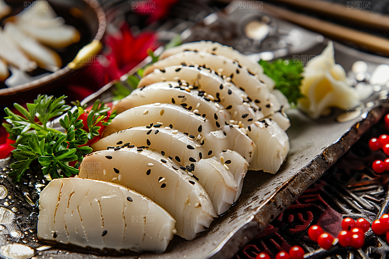 美味生鱼片新鲜食材摄影图