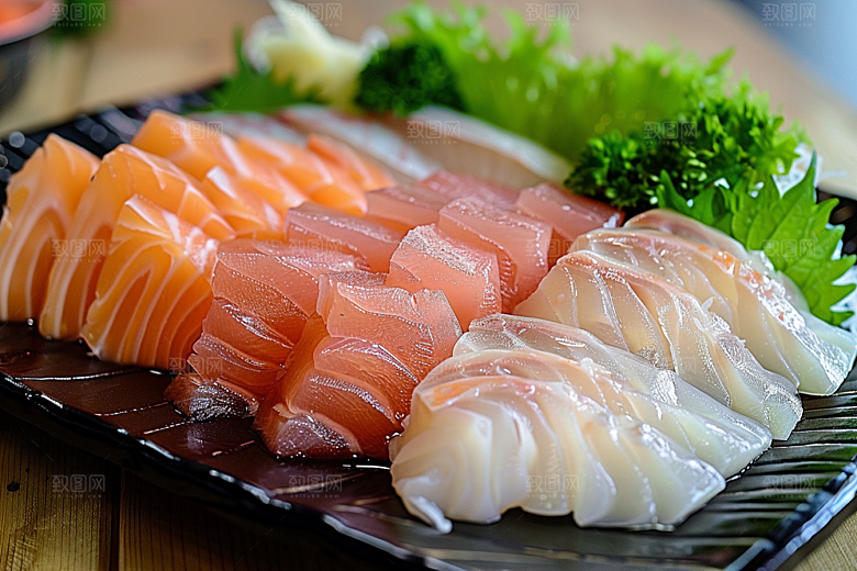 美味生鱼片日料鱼生摄影图