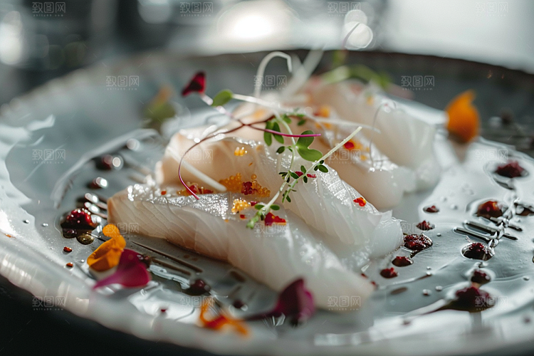 美味生鱼片新鲜高清摄影图