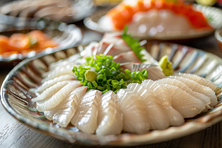 美味生鱼片海鲜冰箱摄影图
