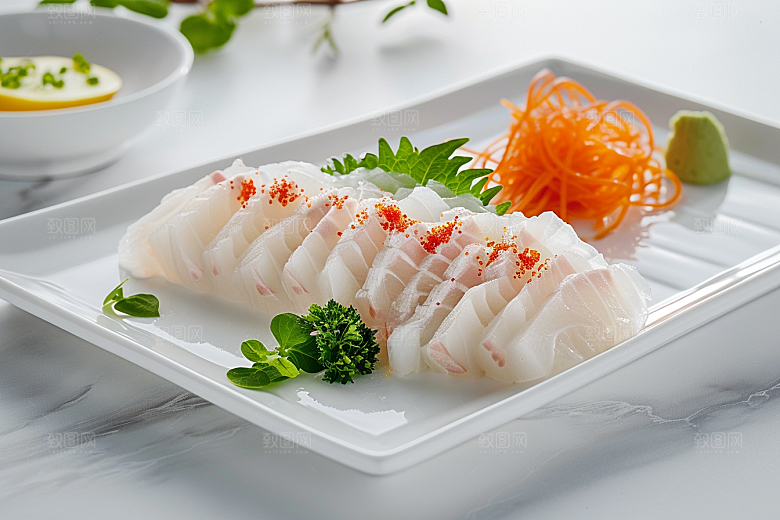 美味生鱼片新鲜美味摄影图