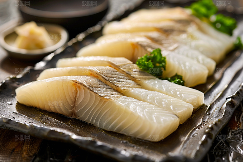 美味生鱼片新鲜冰箱摄影图