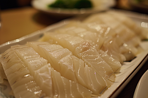 美味生鱼片鱼肉冰箱摄影图