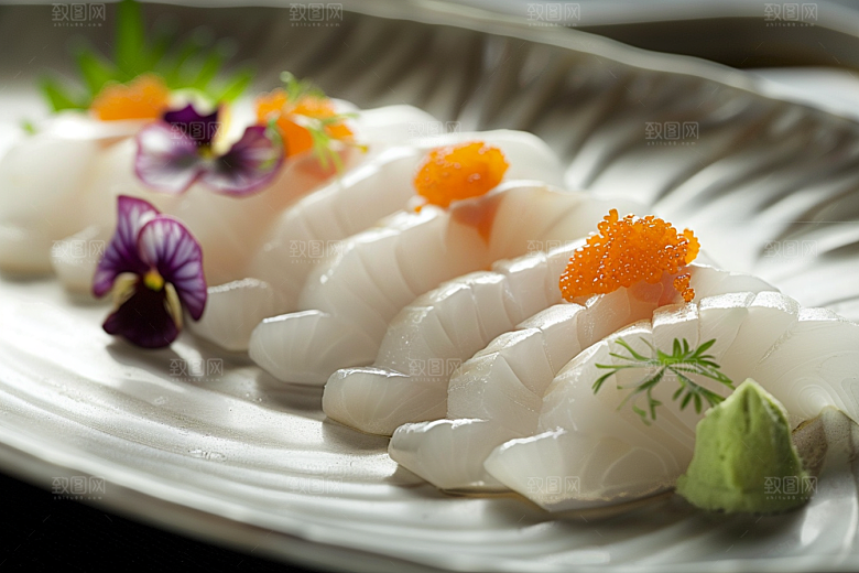 美味生鱼片刺身食材摄影图