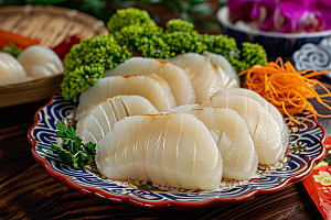美味生鱼片海鲜食材摄影图