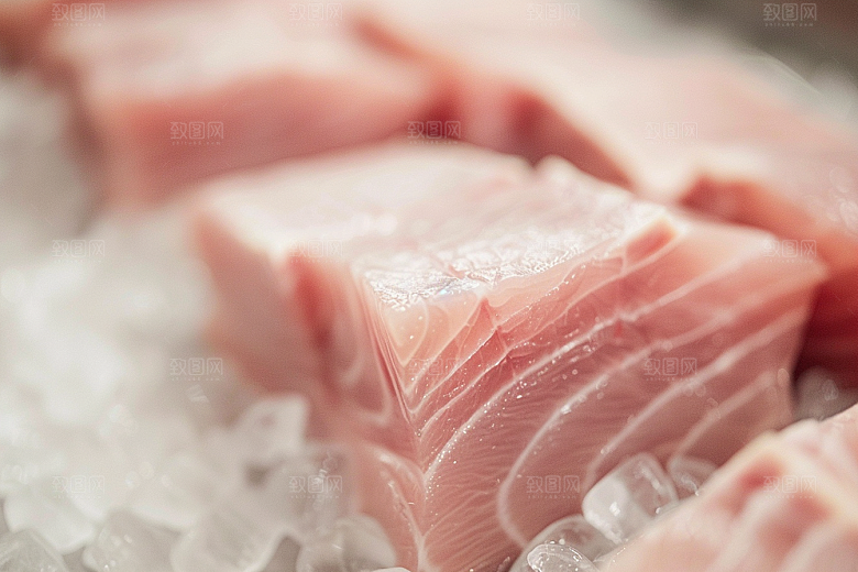 美味生鱼片冰箱美食摄影图