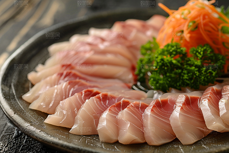 美味生鱼片鱼肉美食摄影图