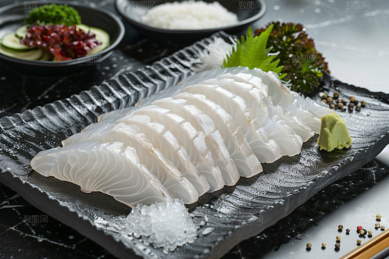 美味生鱼片冰箱日料摄影图