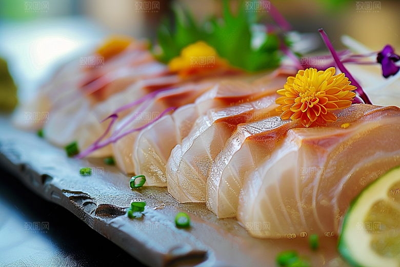 美味生鱼片冰箱日料摄影图