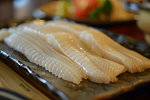 美味生鱼片冰箱鱼肉摄影图