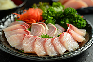 美味生鱼片海鲜鱼肉摄影图