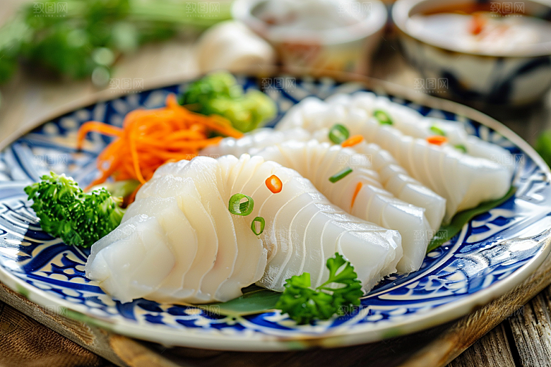 美味生鱼片海鲜鱼肉摄影图