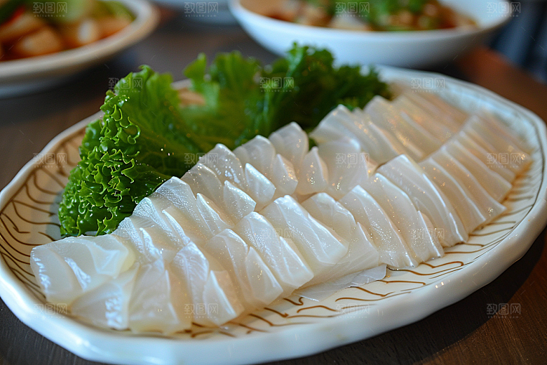 美味生鱼片冰箱海鲜摄影图
