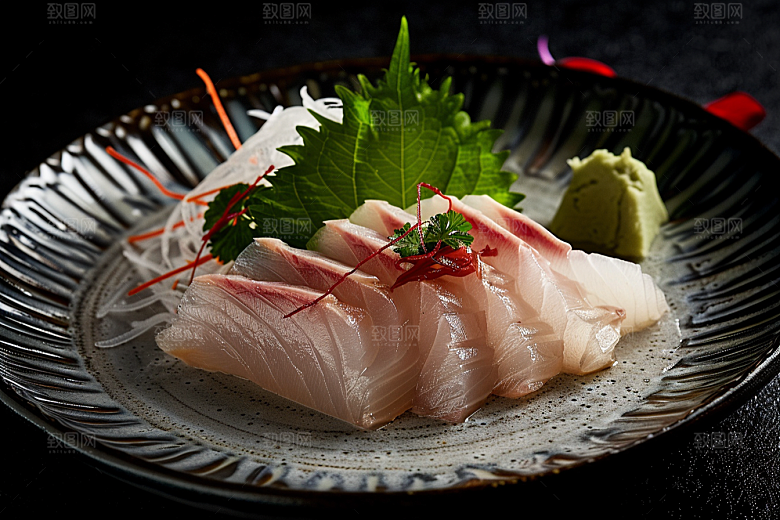 美味生鱼片日料鱼肉摄影图