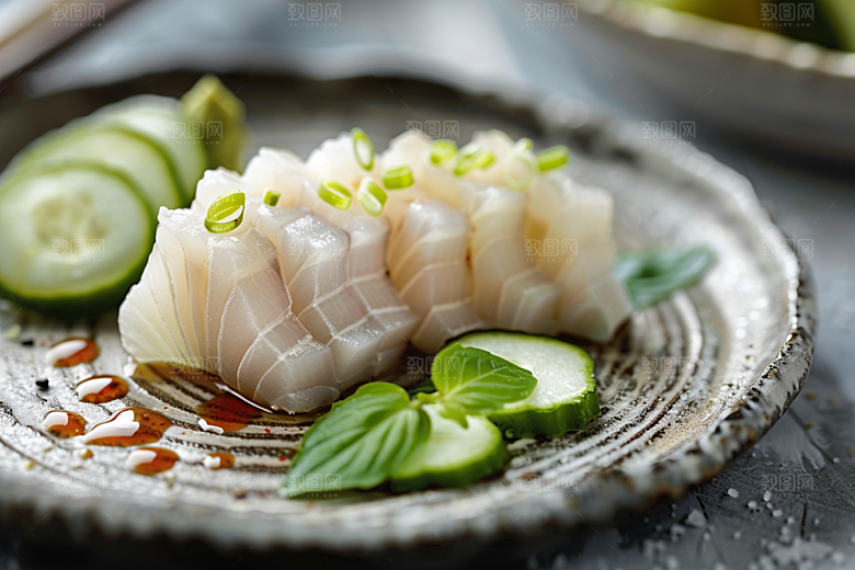 美味生鱼片冰箱日料摄影图