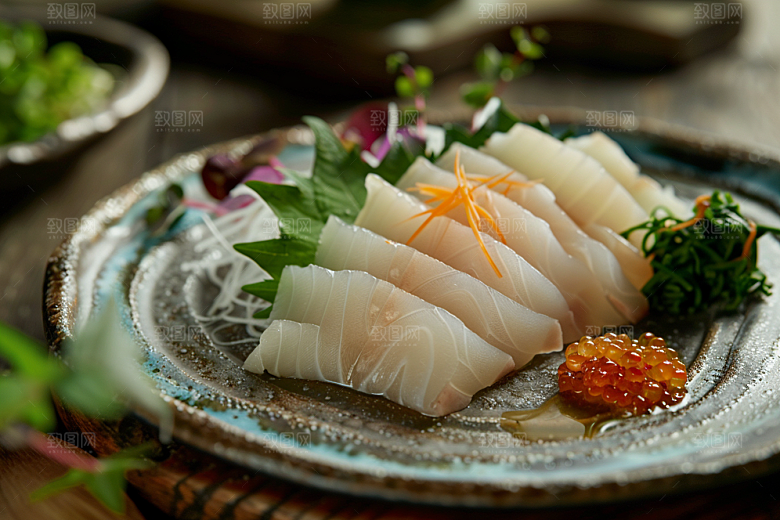 美味生鱼片鱼生鱼肉摄影图