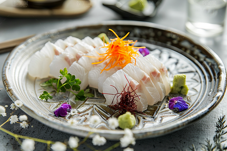美味生鱼片新鲜美味摄影图