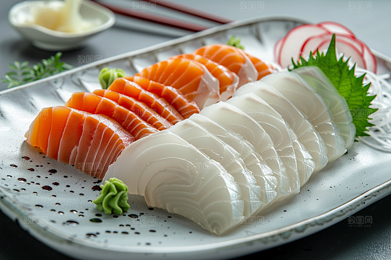 美味生鱼片鱼生新鲜摄影图