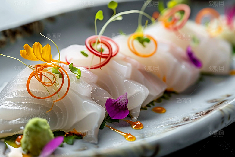 美味生鱼片鱼肉日料摄影图