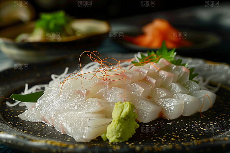 美味生鱼片冰箱日料摄影图